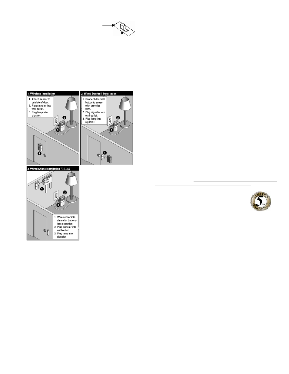 Sonic Alert DOORBELL SIGNALER DB100 User Manual | Page 2 / 2