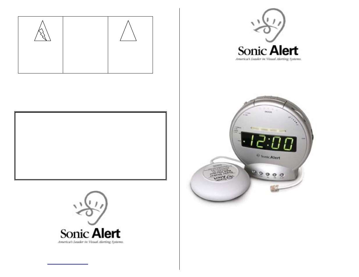 Sonic Alert SONIC BOOM SBT425SS User Manual | 2 pages