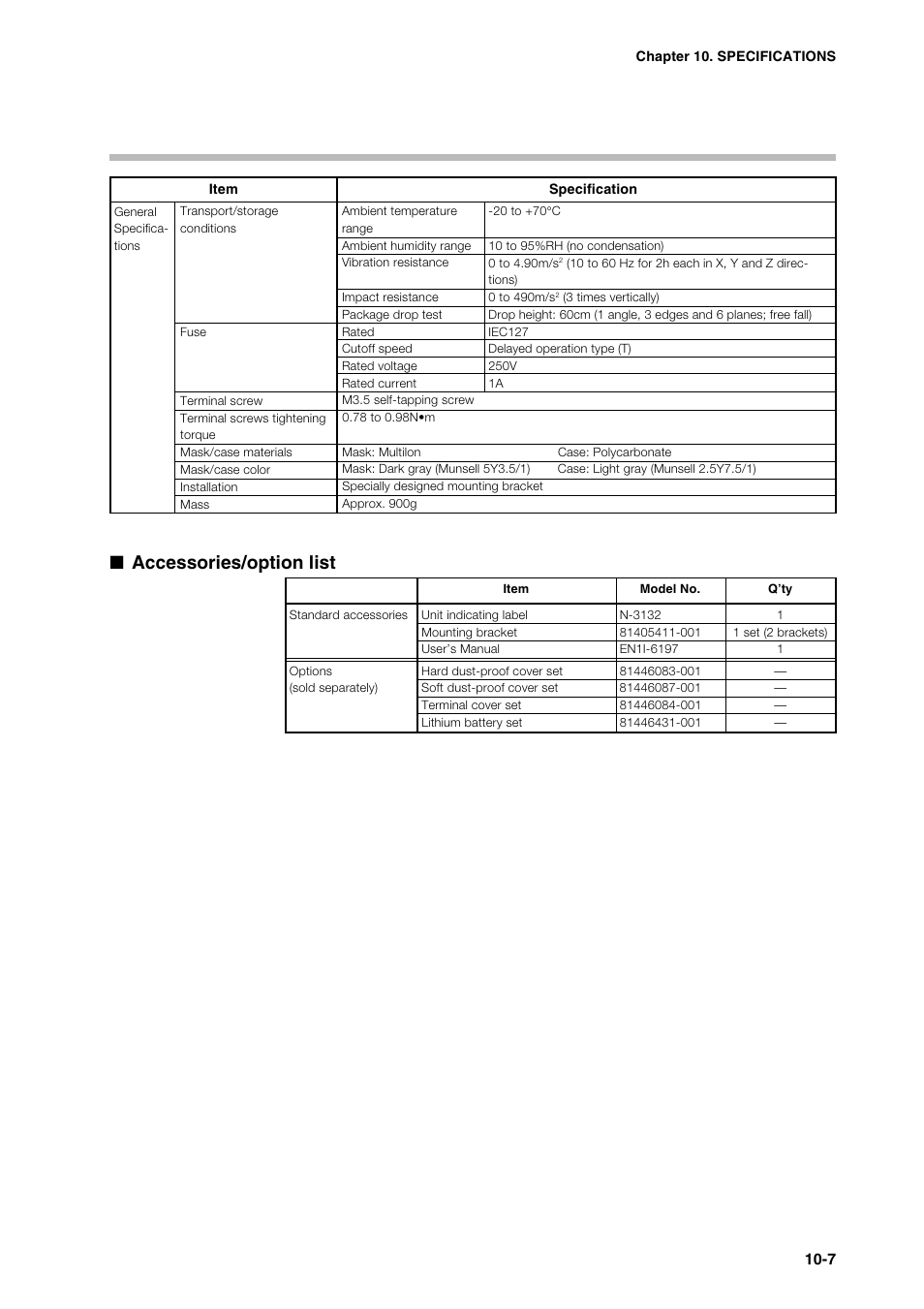 Accessories/option list | Sonic Alert Digital Program Controller DCP301 User Manual | Page 162 / 187
