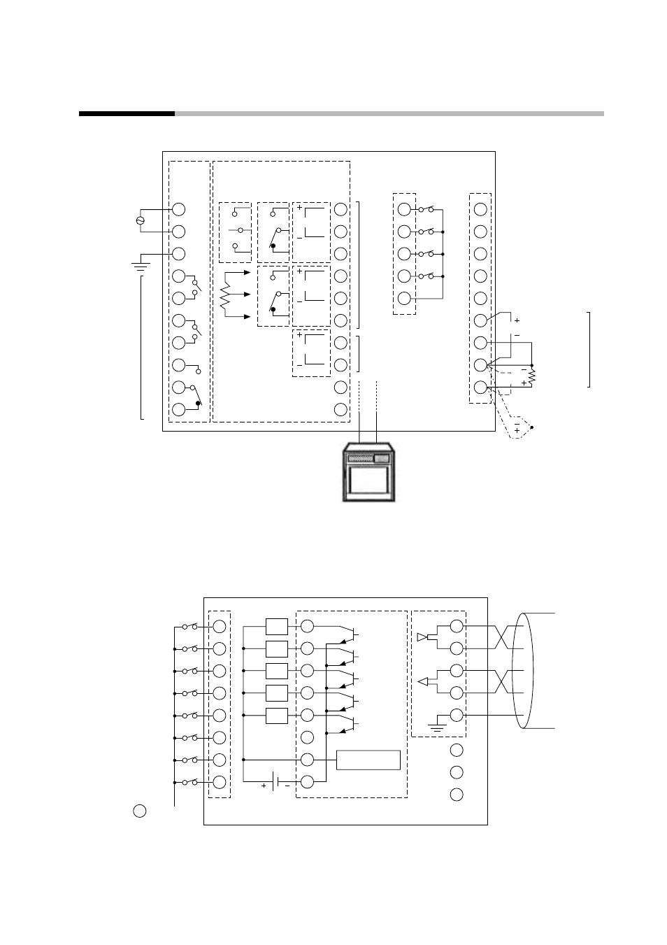 6 wiring of standard and add-on terminal base, Standard terminal layout ■ add-on terminal layout | Sonic Alert Digital Program Controller DCP301 User Manual | Page 39 / 187