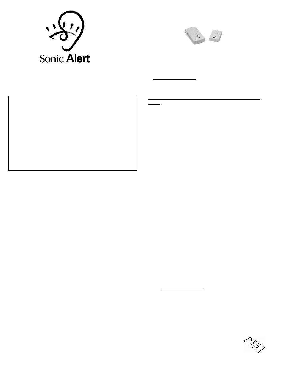 Sonic Alert DB200 User Manual | 2 pages