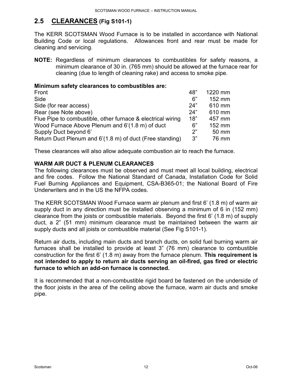 5 clearances | Scotsman Ice DB-101 User Manual | Page 13 / 34