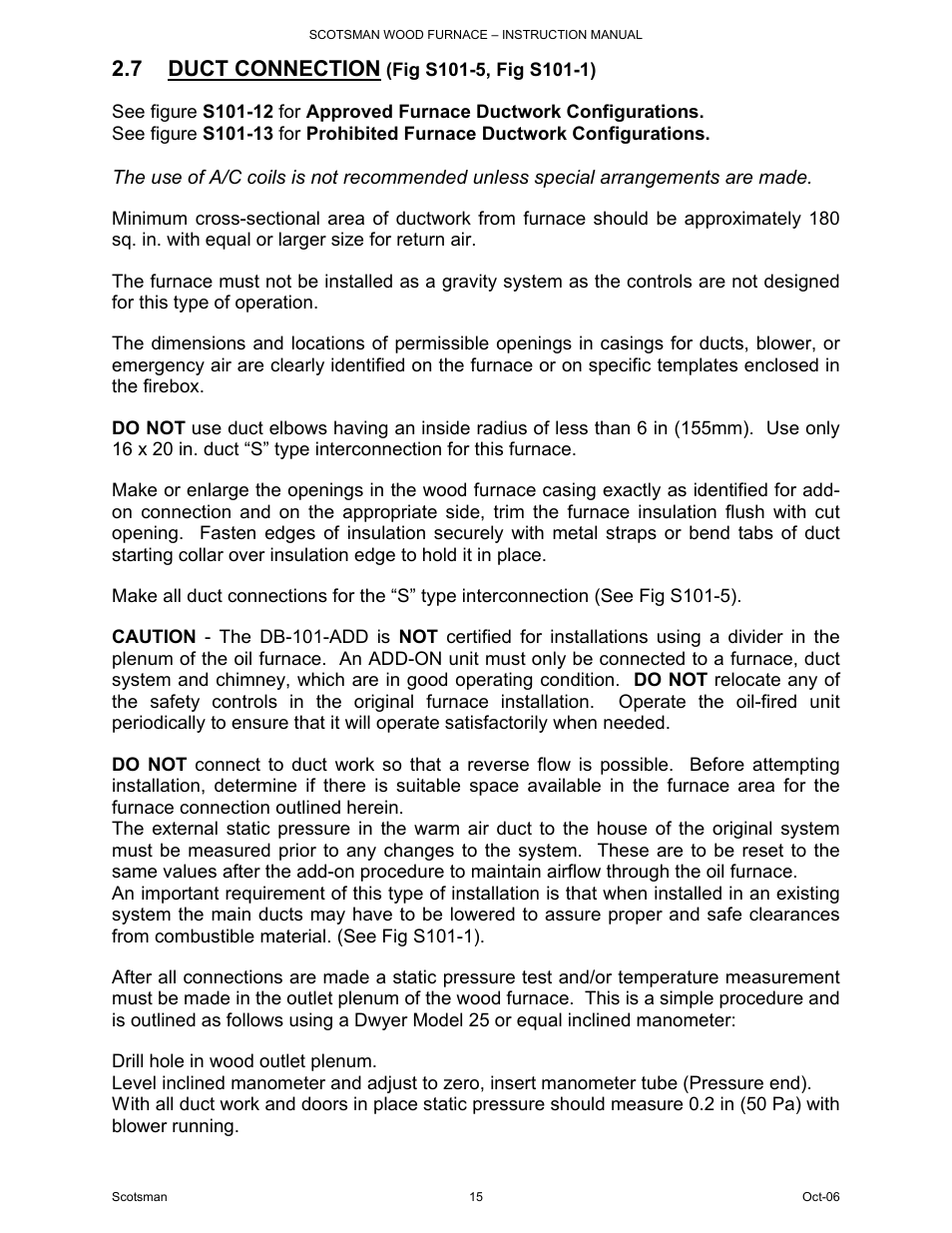 7 duct connection | Scotsman Ice DB-101 User Manual | Page 16 / 34