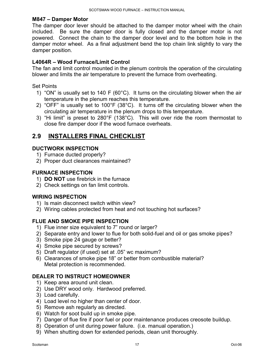 9 installers final checklist | Scotsman Ice DB-101 User Manual | Page 18 / 34