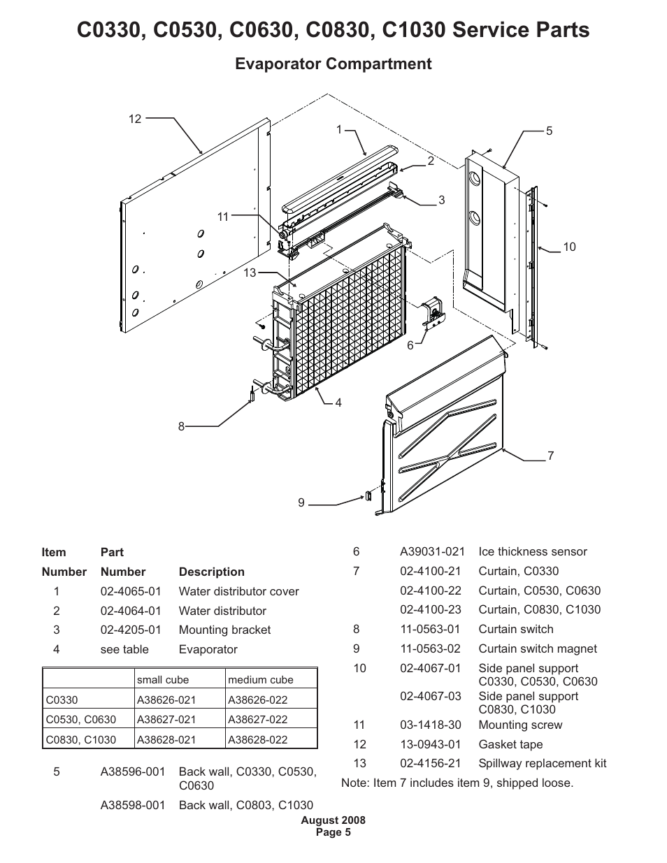 Evaporator compartment | Scotsman Ice Prodigy C0630 User Manual | Page 5 / 13