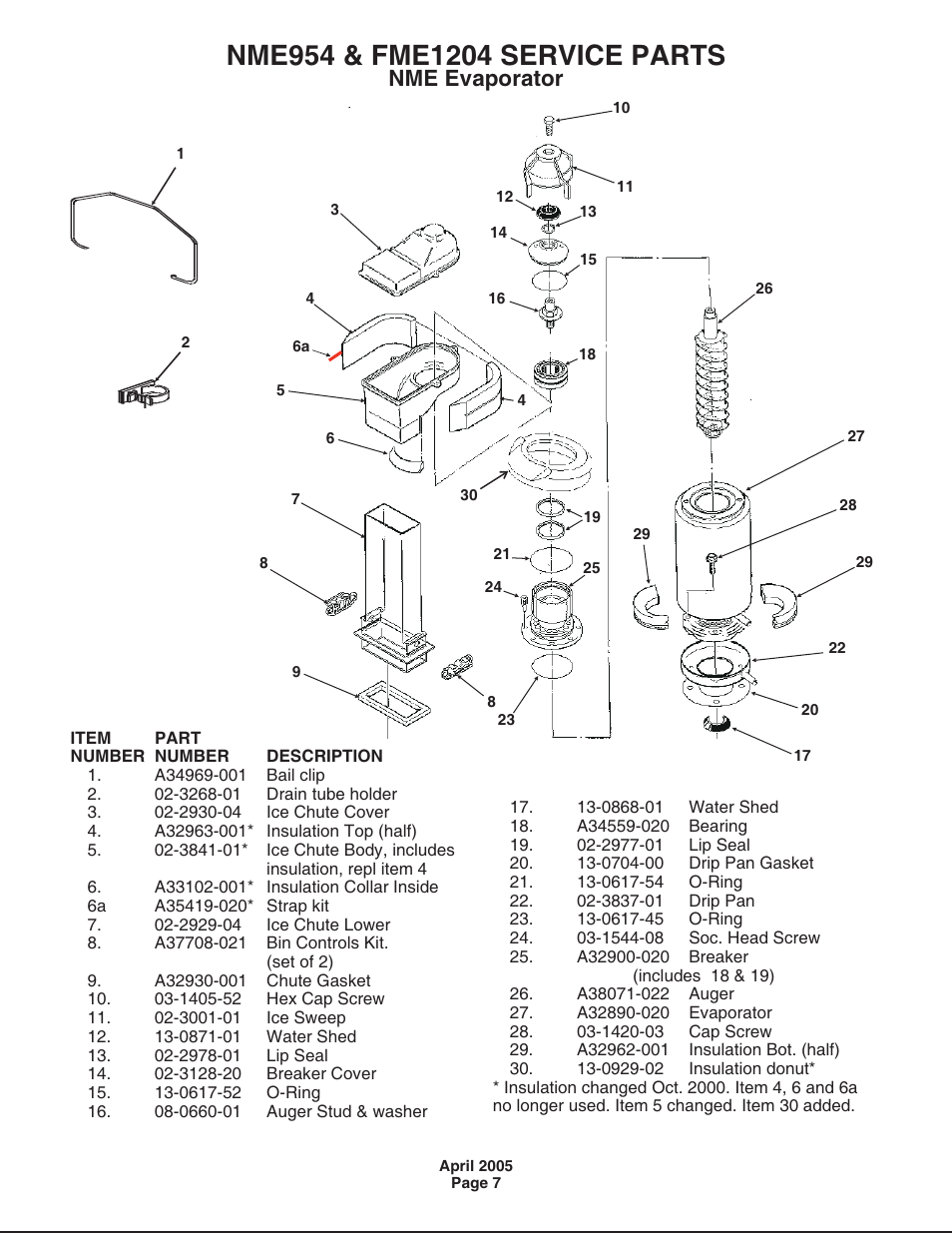 Nme evaporator | Scotsman Ice NME954 User Manual | Page 7 / 14