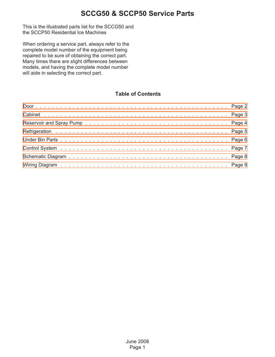 Scotsman Ice Residential Ice Machines SCC50 User Manual | 9 pages