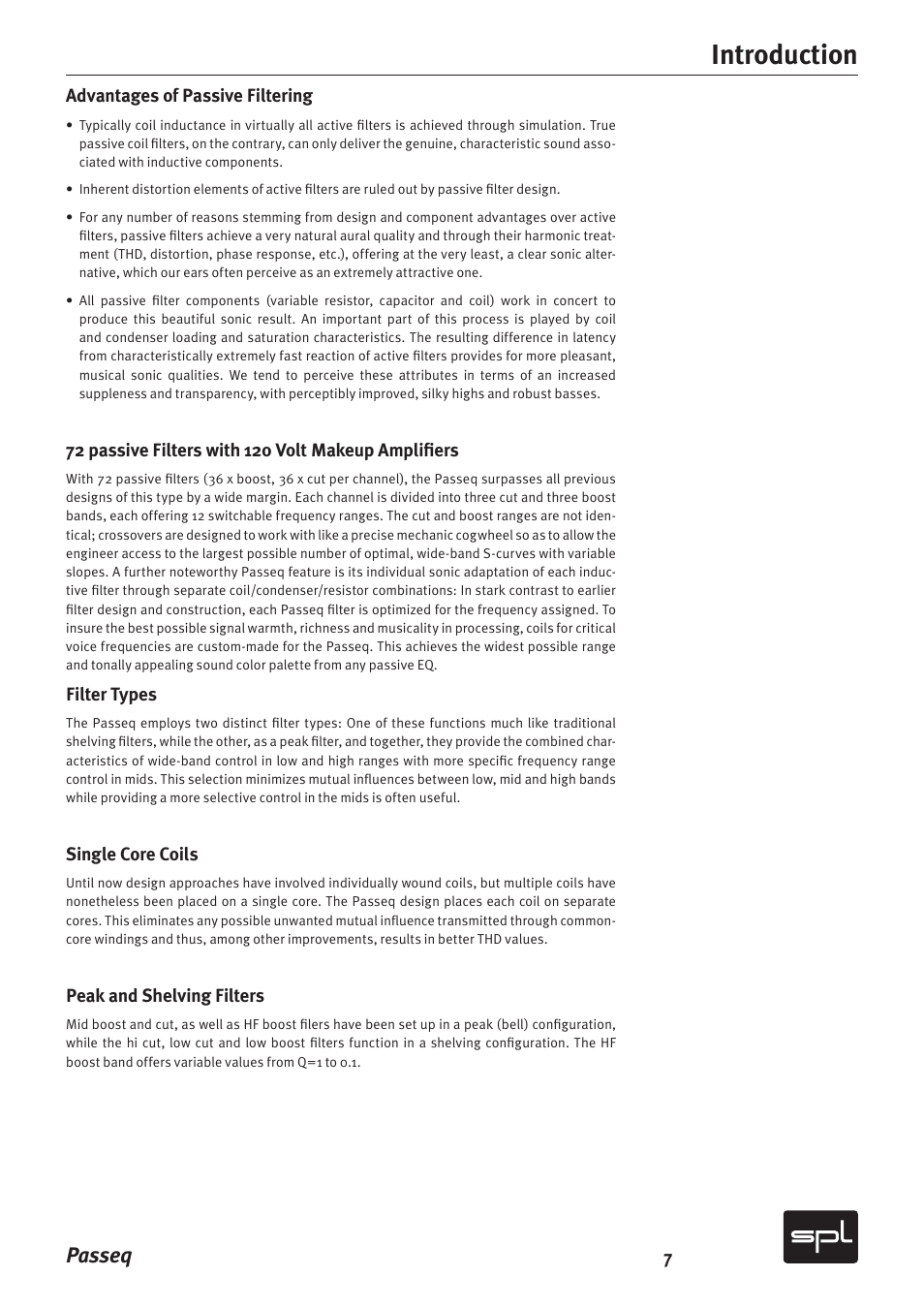 Introduction, Passeq | Sound Performance Lab 2595 User Manual | Page 7 / 28