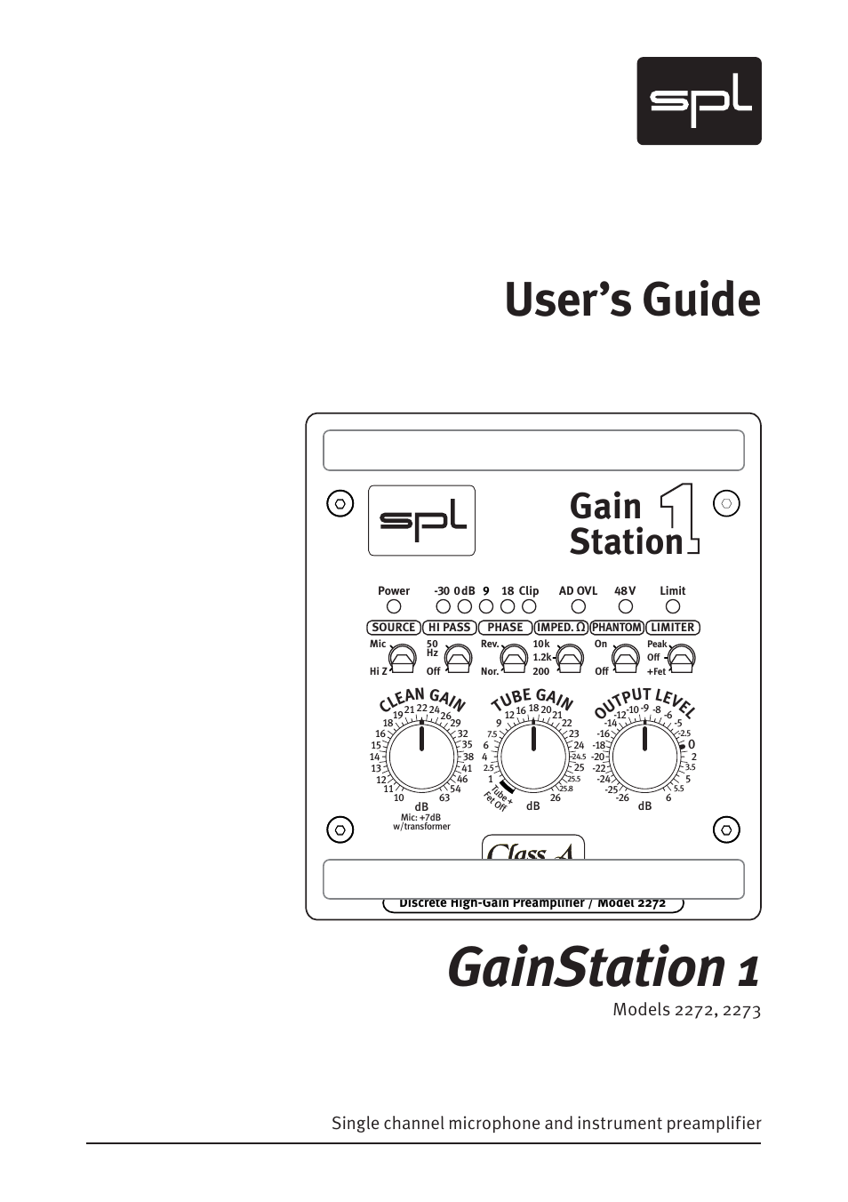 Sound Performance Lab Gain Station 2272 User Manual | 34 pages