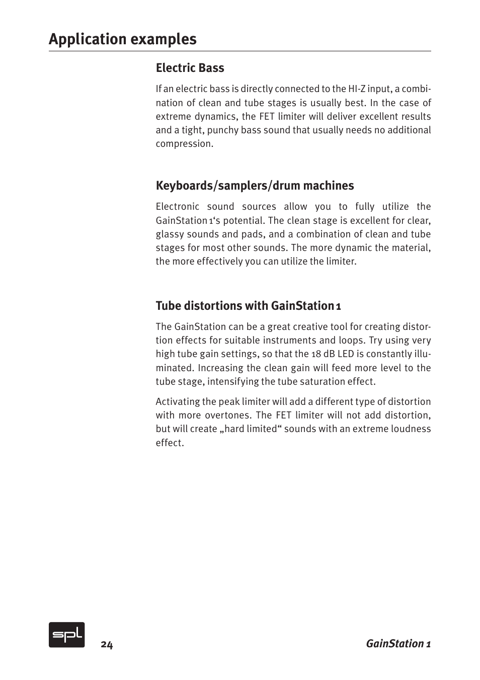 Application examples | Sound Performance Lab Gain Station 2272 User Manual | Page 24 / 34