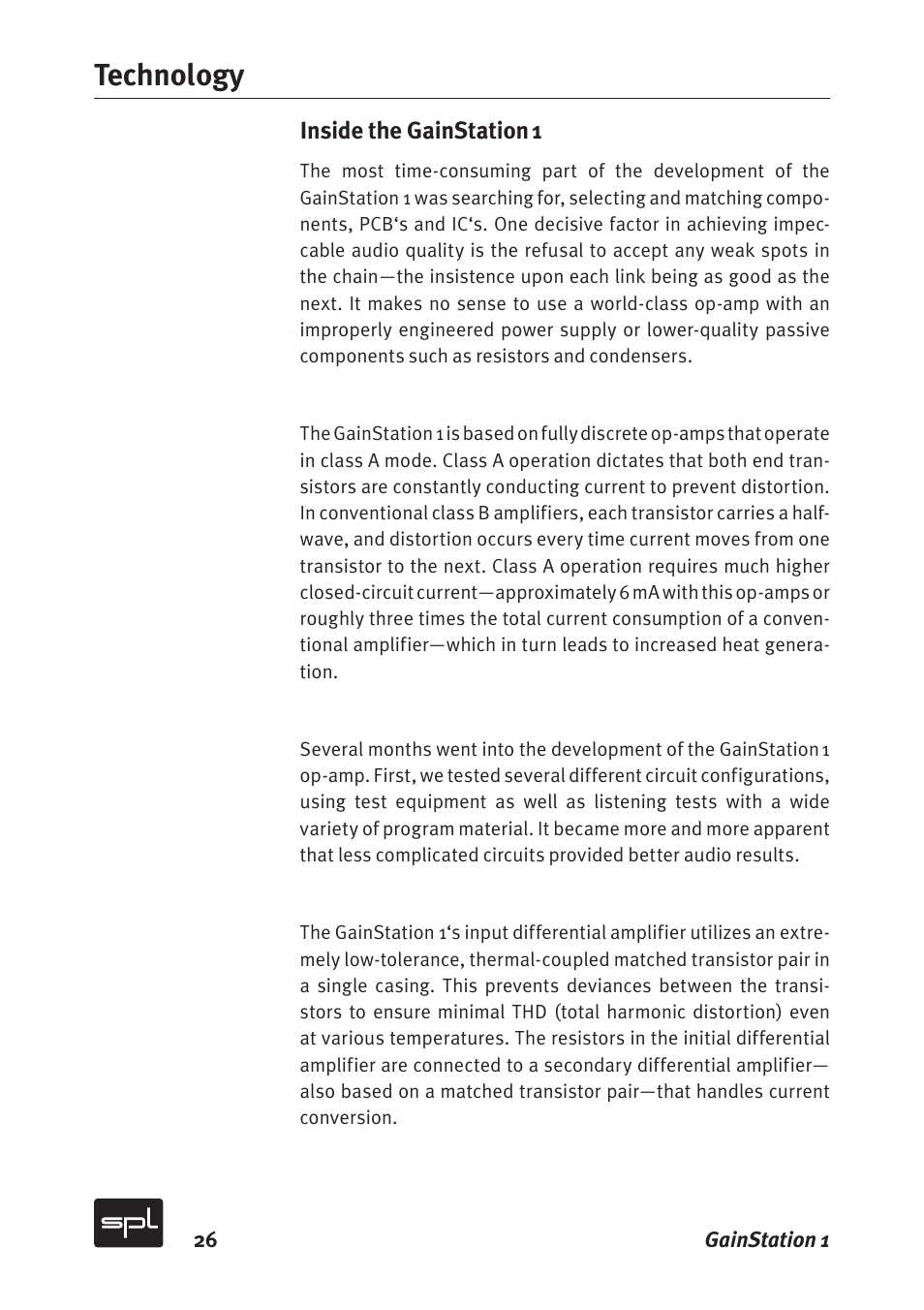 Technology | Sound Performance Lab Gain Station 2272 User Manual | Page 26 / 34