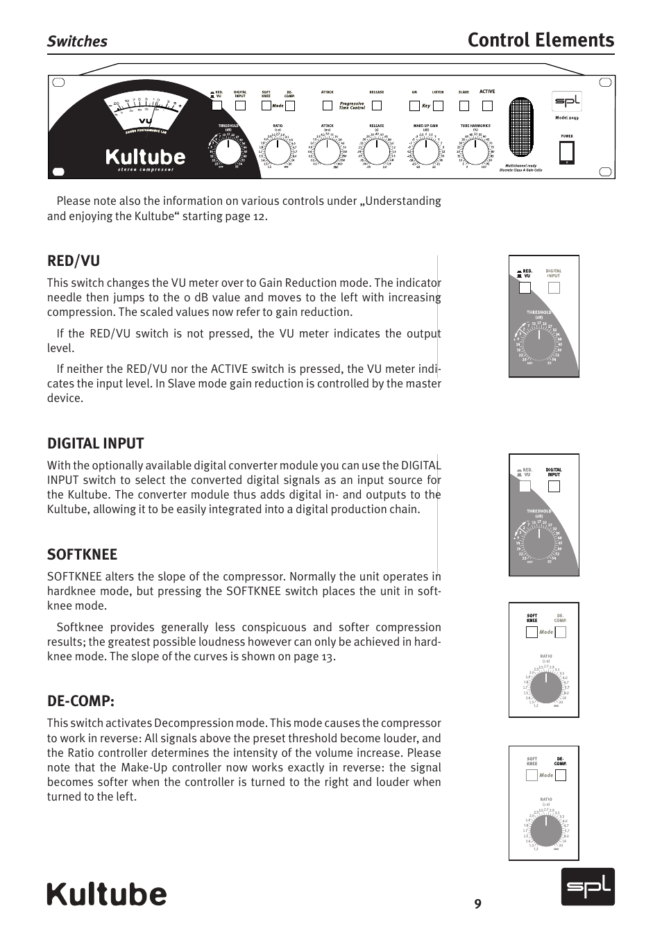 Control elements | Sound Performance Lab Kultube Model 2049 User Manual | Page 9 / 24