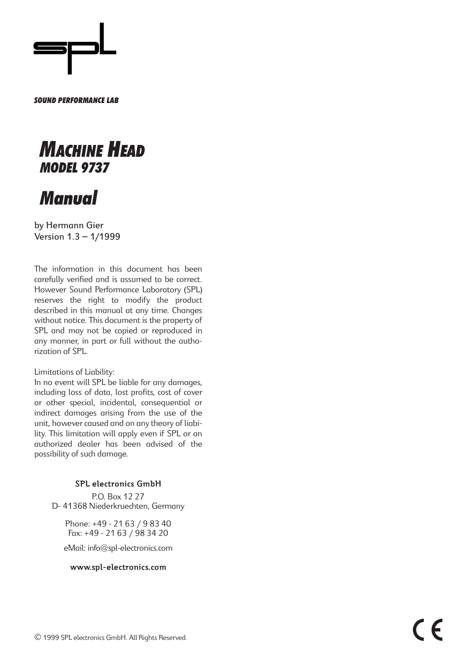 Manual, Achine, Model 9737 | Sound Performance Lab 9737 User Manual | Page 2 / 16