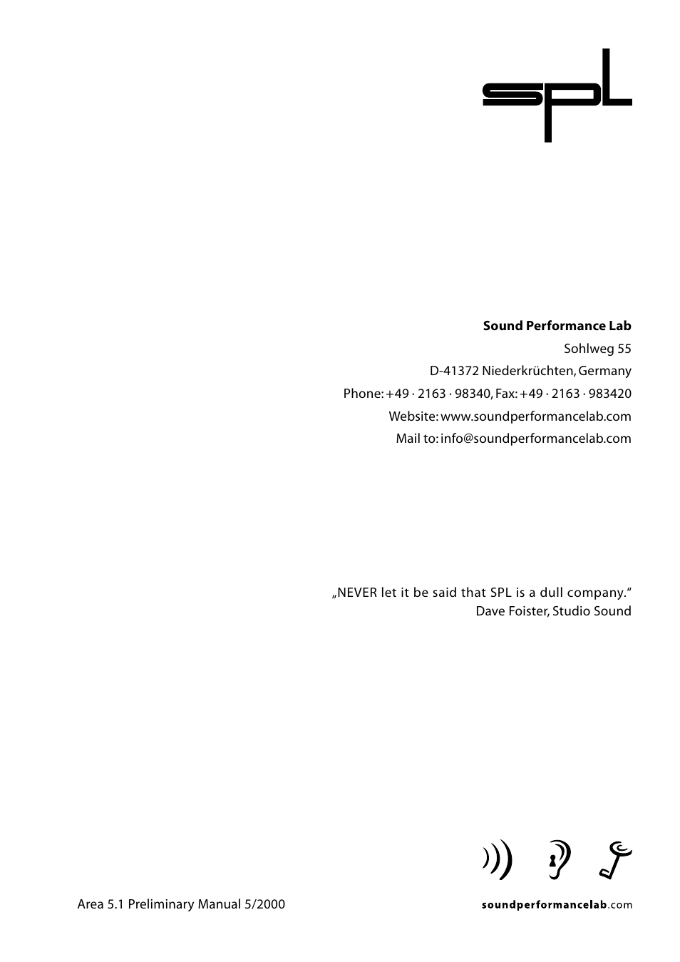 Sound Performance Lab Area 5.1 User Manual | Page 12 / 12