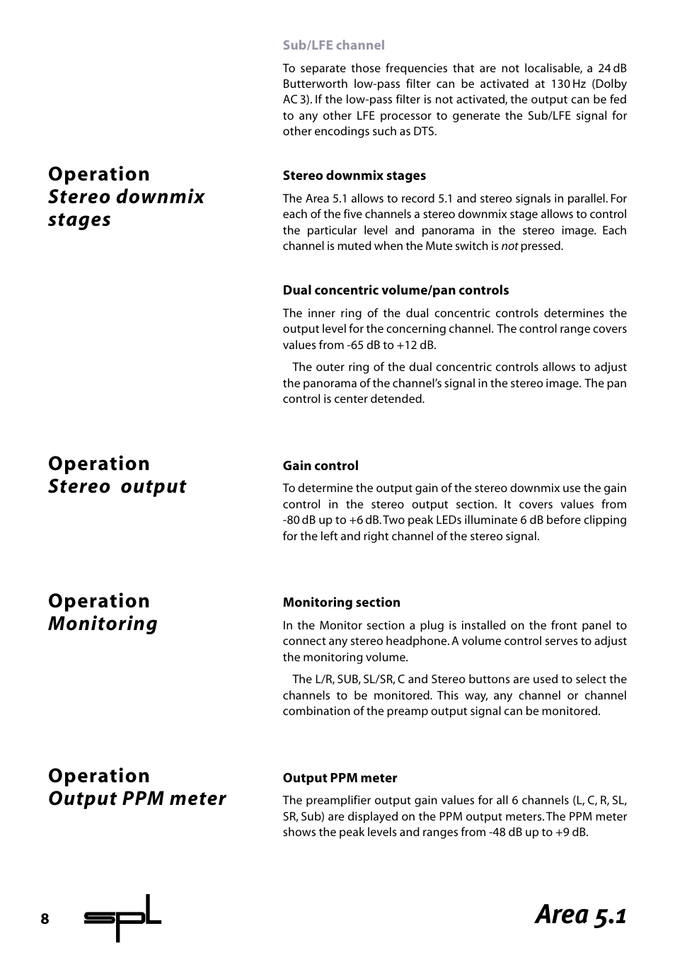 Area 5.1 | Sound Performance Lab Area 5.1 User Manual | Page 8 / 12
