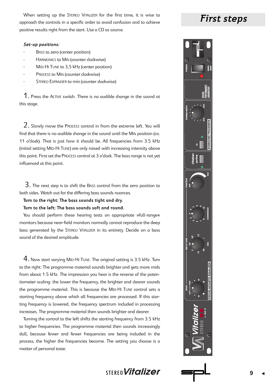 First steps | Sound Performance Lab 9320 User Manual | Page 9 / 17