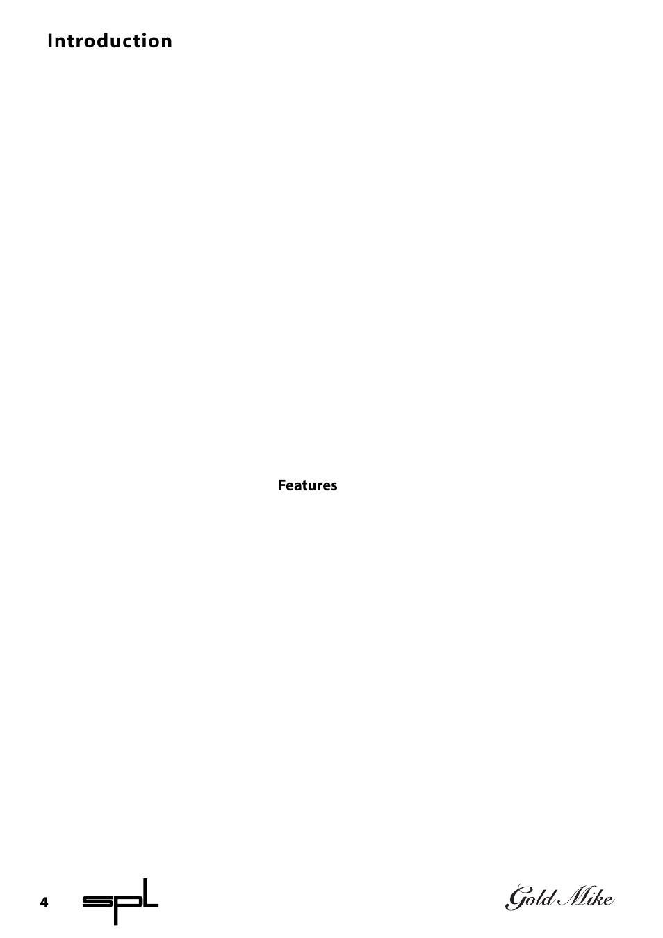 Introduction, Features | Sound Performance Lab 9844 User Manual | Page 4 / 13