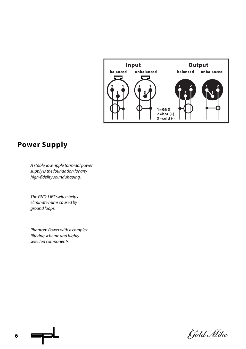 Power supply | Sound Performance Lab 9844 User Manual | Page 6 / 13