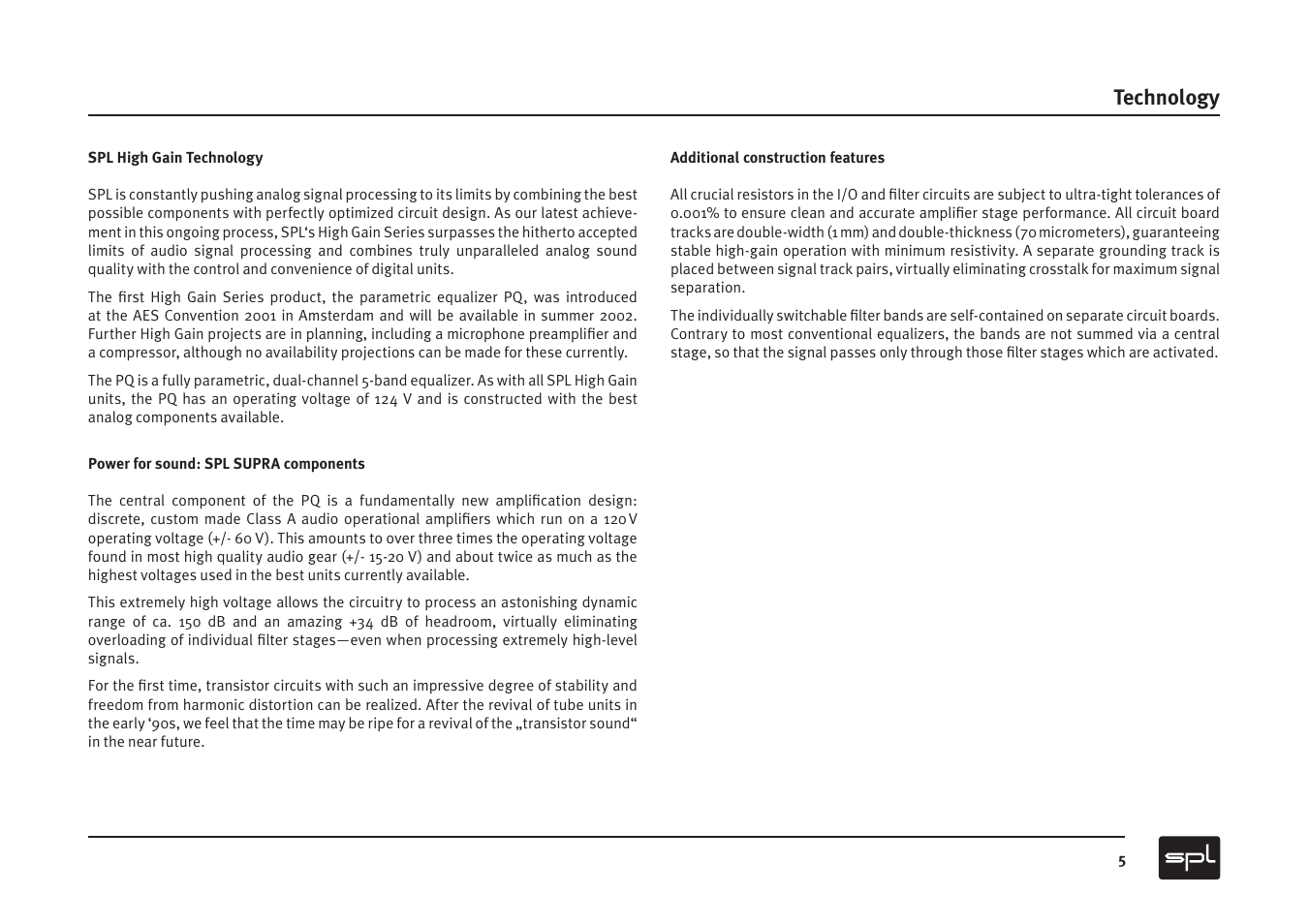 Technology | Sound Performance Lab PQ Mastering Equalizer User Manual | Page 5 / 12