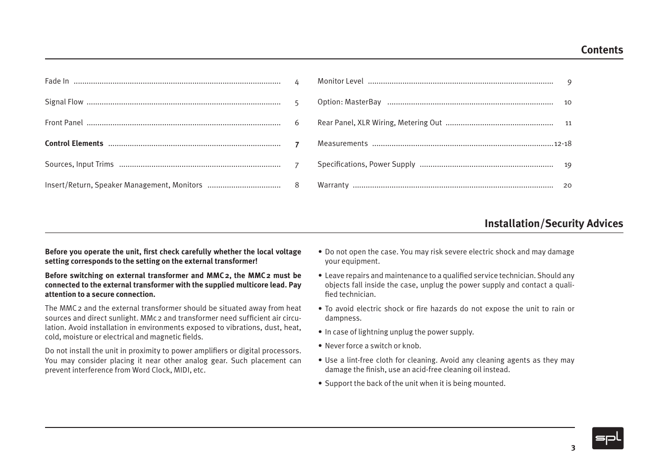 Sound Performance Lab MMC2 User Manual | Page 3 / 20