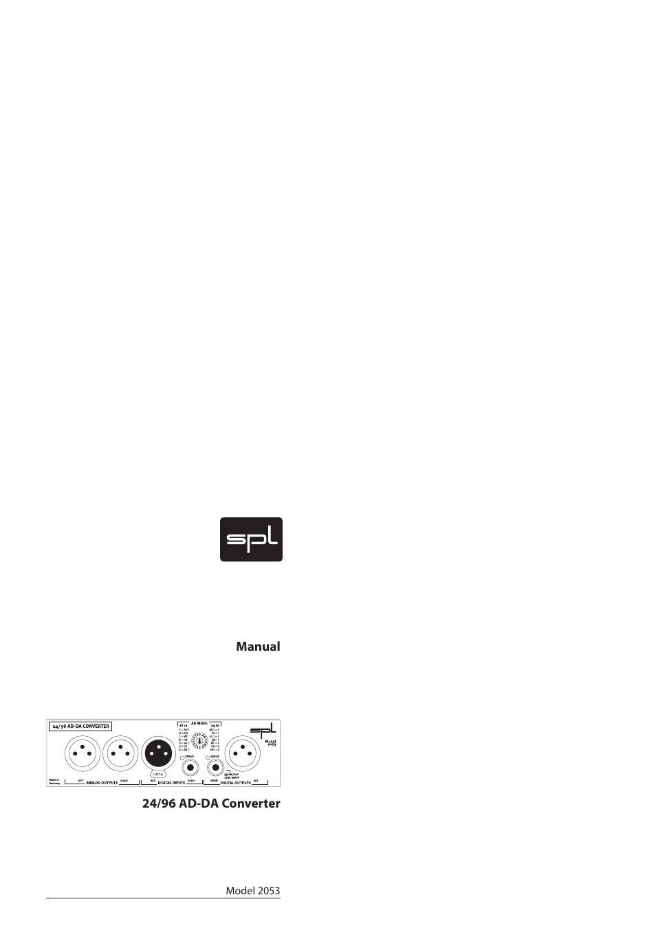 Sound Performance Lab 2053 User Manual | 20 pages