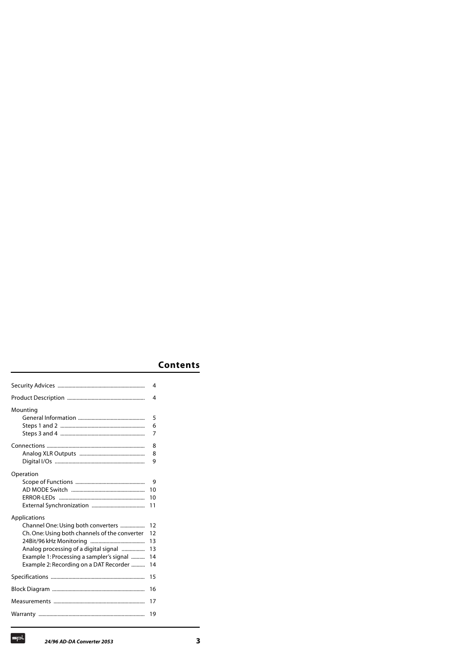 Sound Performance Lab 2053 User Manual | Page 3 / 20