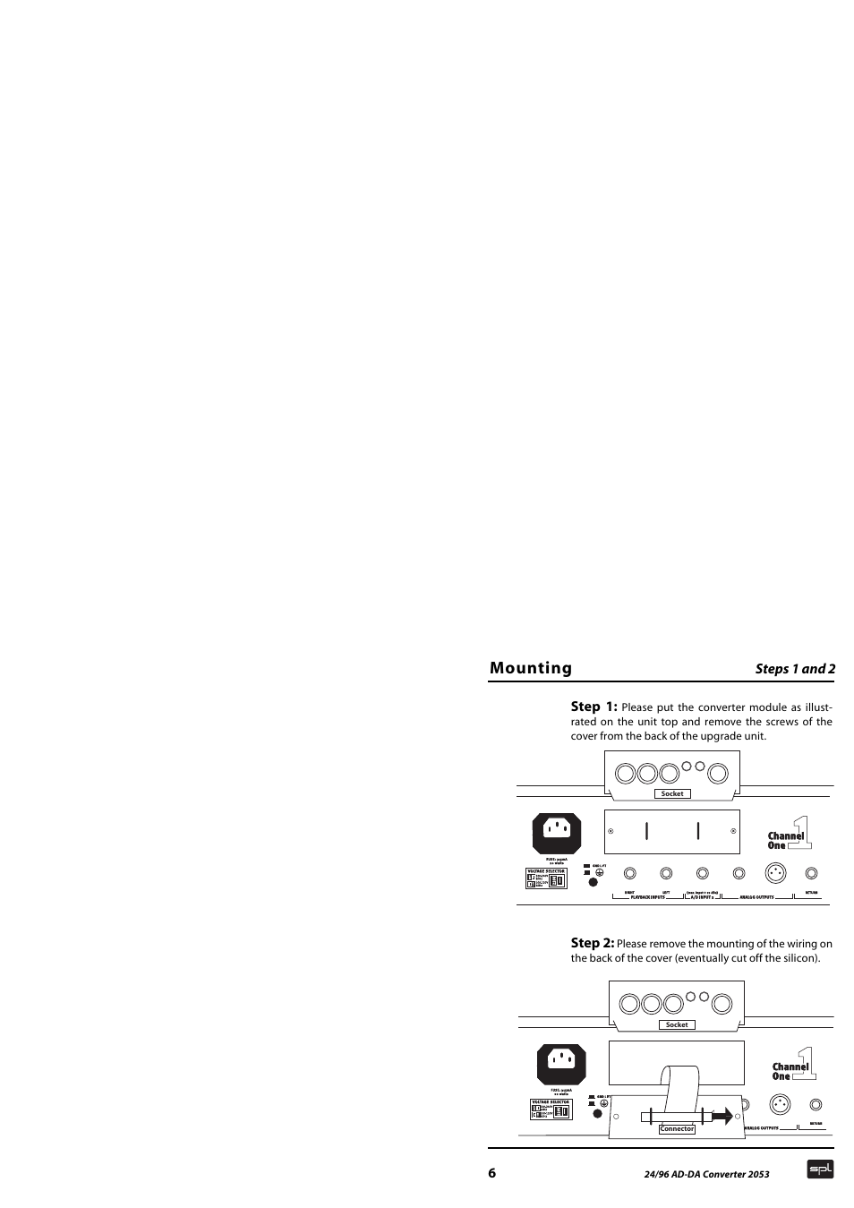 Mounting | Sound Performance Lab 2053 User Manual | Page 6 / 20
