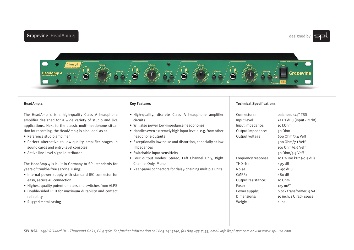 Sound Performance Lab Amplifiers User Manual | 1 page