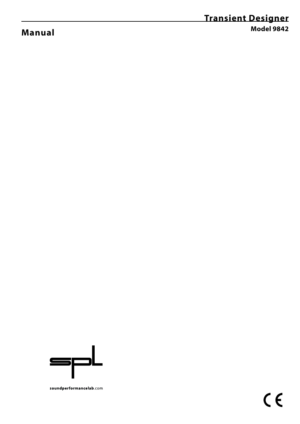 Transient designer, Manual, Model 9842 | Sound Performance Lab 9842 User Manual | Page 2 / 17