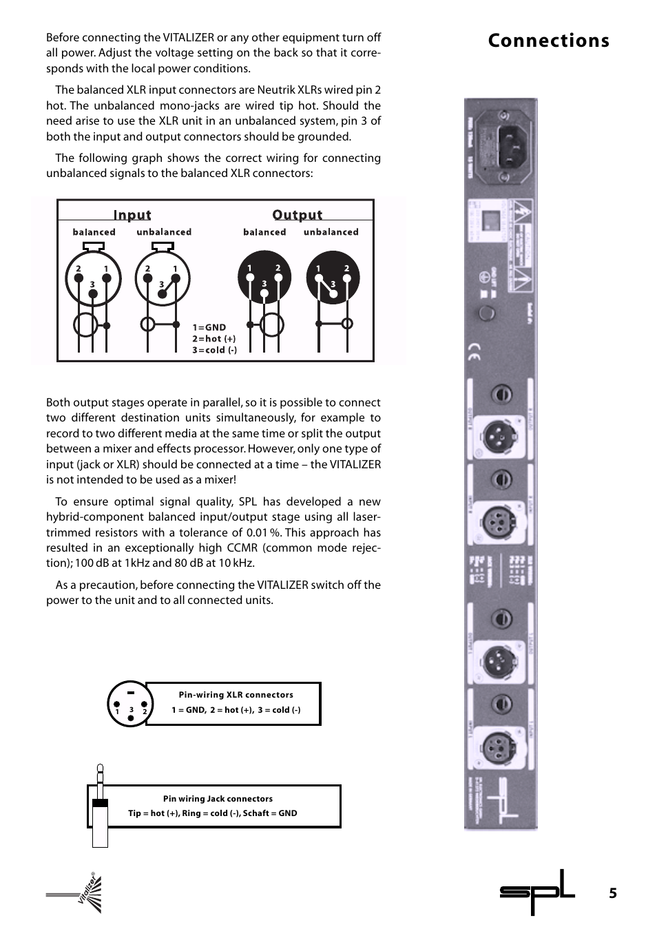 Connections | Sound Performance Lab Classic Vitalizer 9215 User Manual | Page 5 / 15