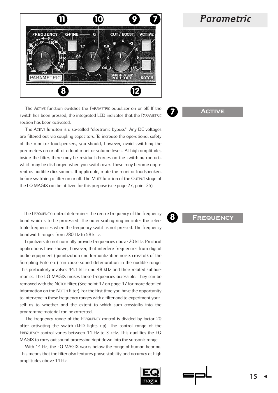 Parametric | Sound Performance Lab EQ MAGIX User Manual | Page 15 / 30