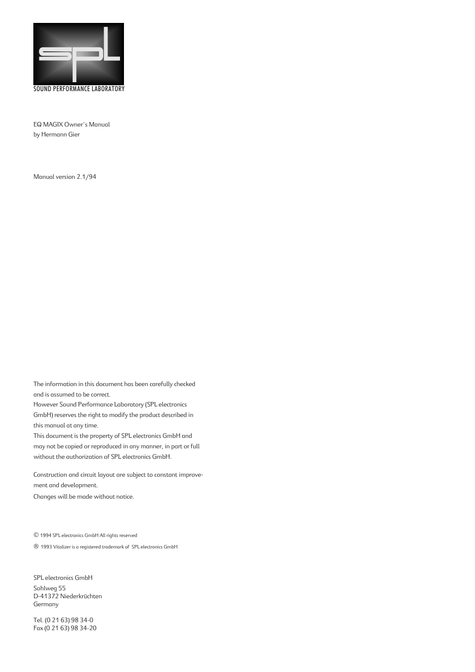 Sound Performance Lab EQ MAGIX User Manual | Page 2 / 30