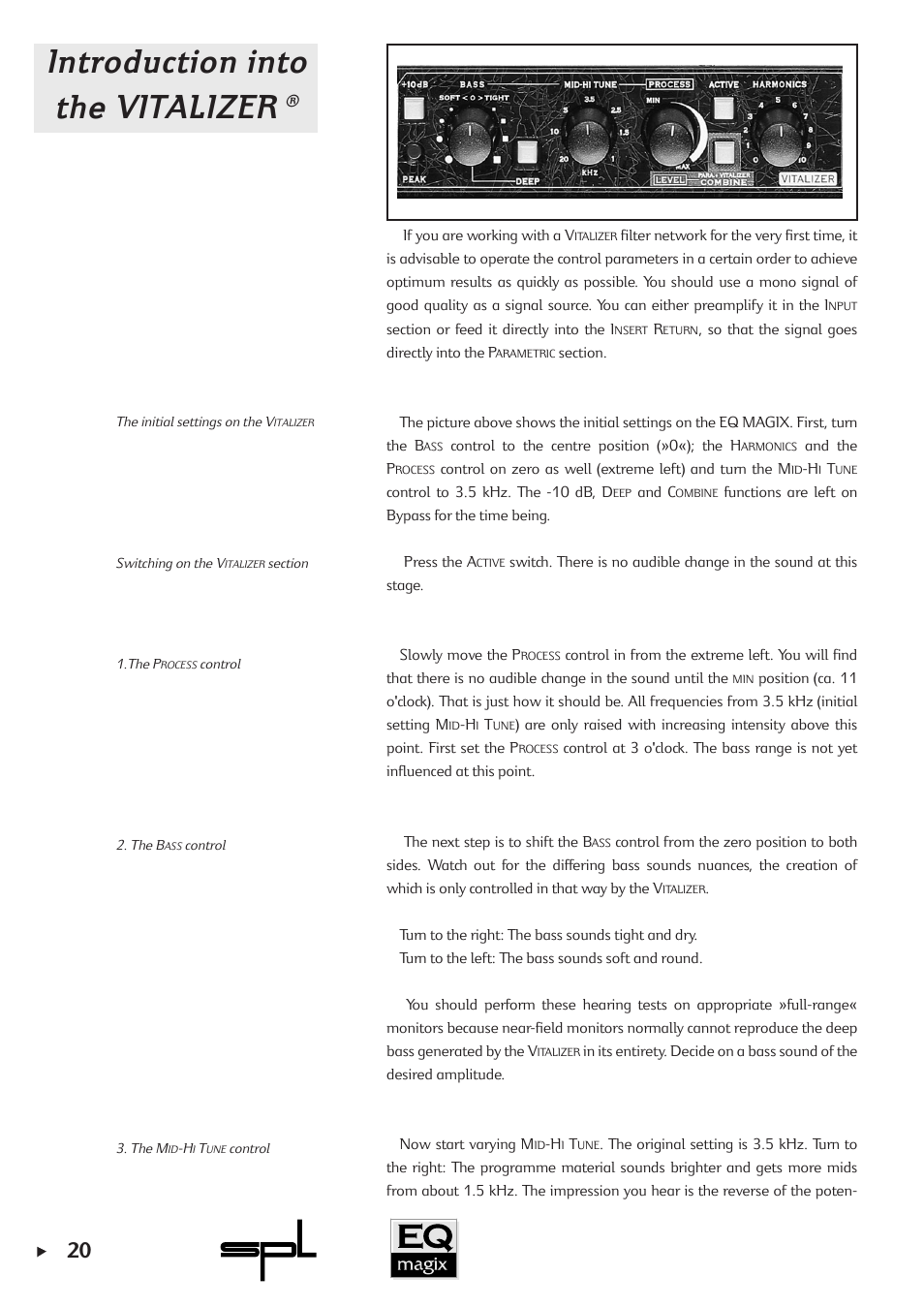 Introduction into the vitalizer | Sound Performance Lab EQ MAGIX User Manual | Page 20 / 30