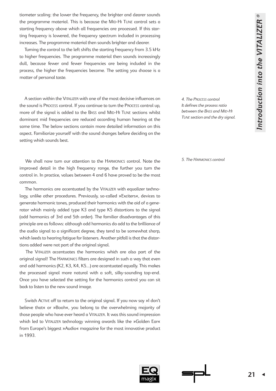 Introduction into the vitalizer | Sound Performance Lab EQ MAGIX User Manual | Page 21 / 30