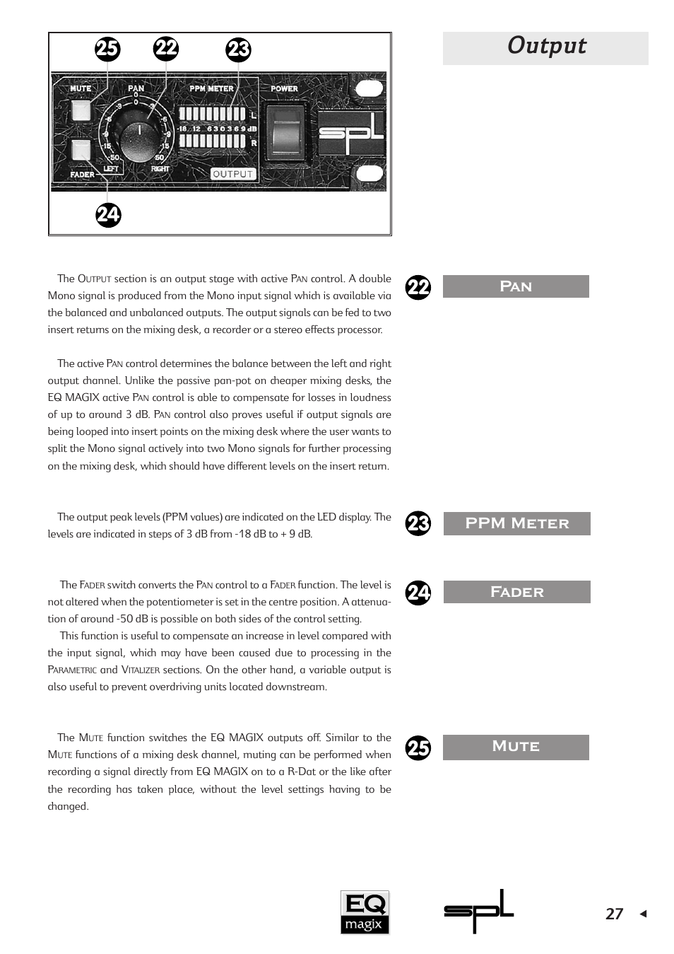 Output | Sound Performance Lab EQ MAGIX User Manual | Page 27 / 30