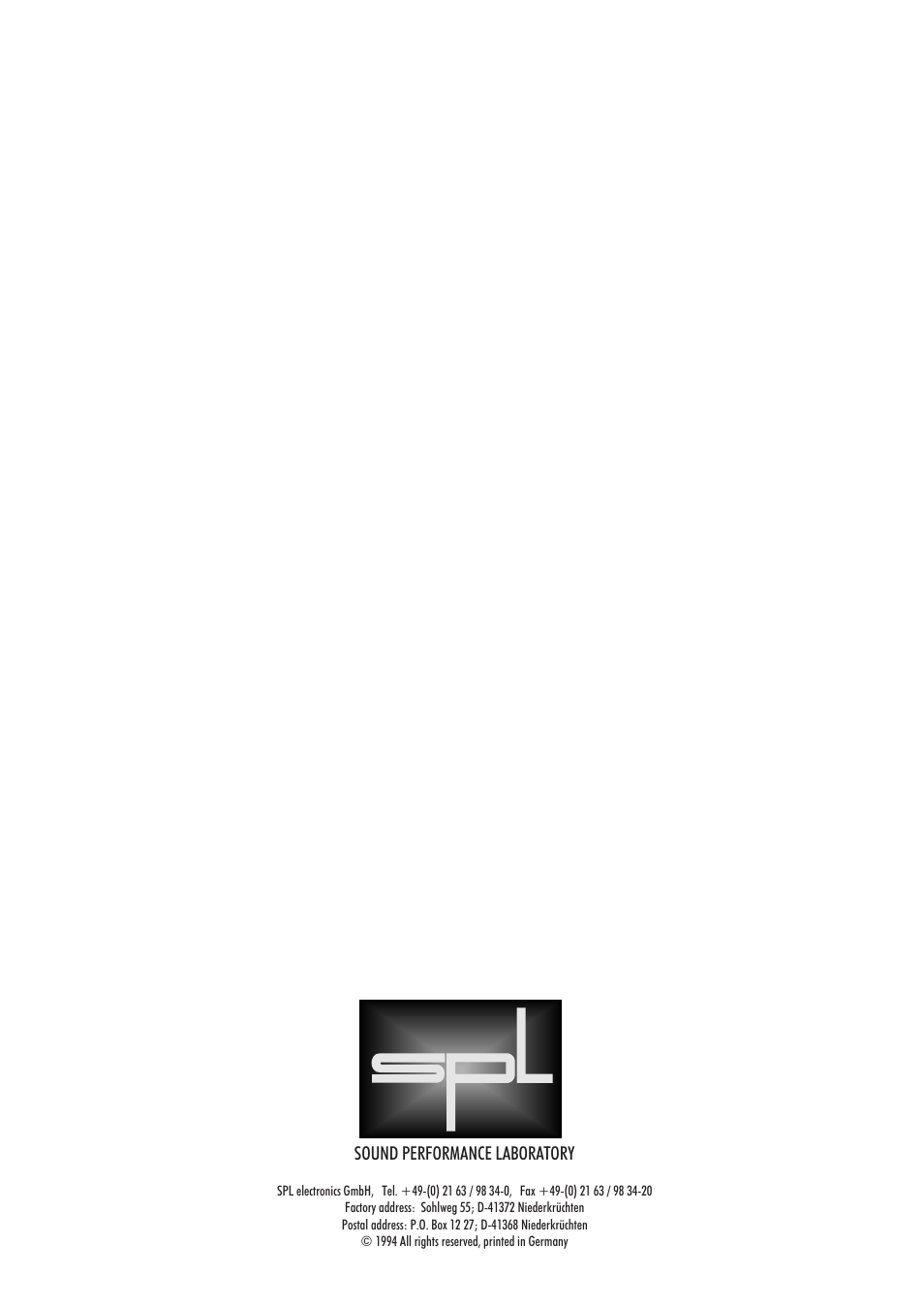 Sound performance laboratory | Sound Performance Lab EQ MAGIX User Manual | Page 30 / 30