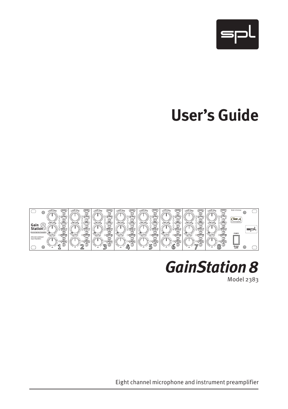 Sound Performance Lab Gain Station 8 2383 User Manual | 30 pages