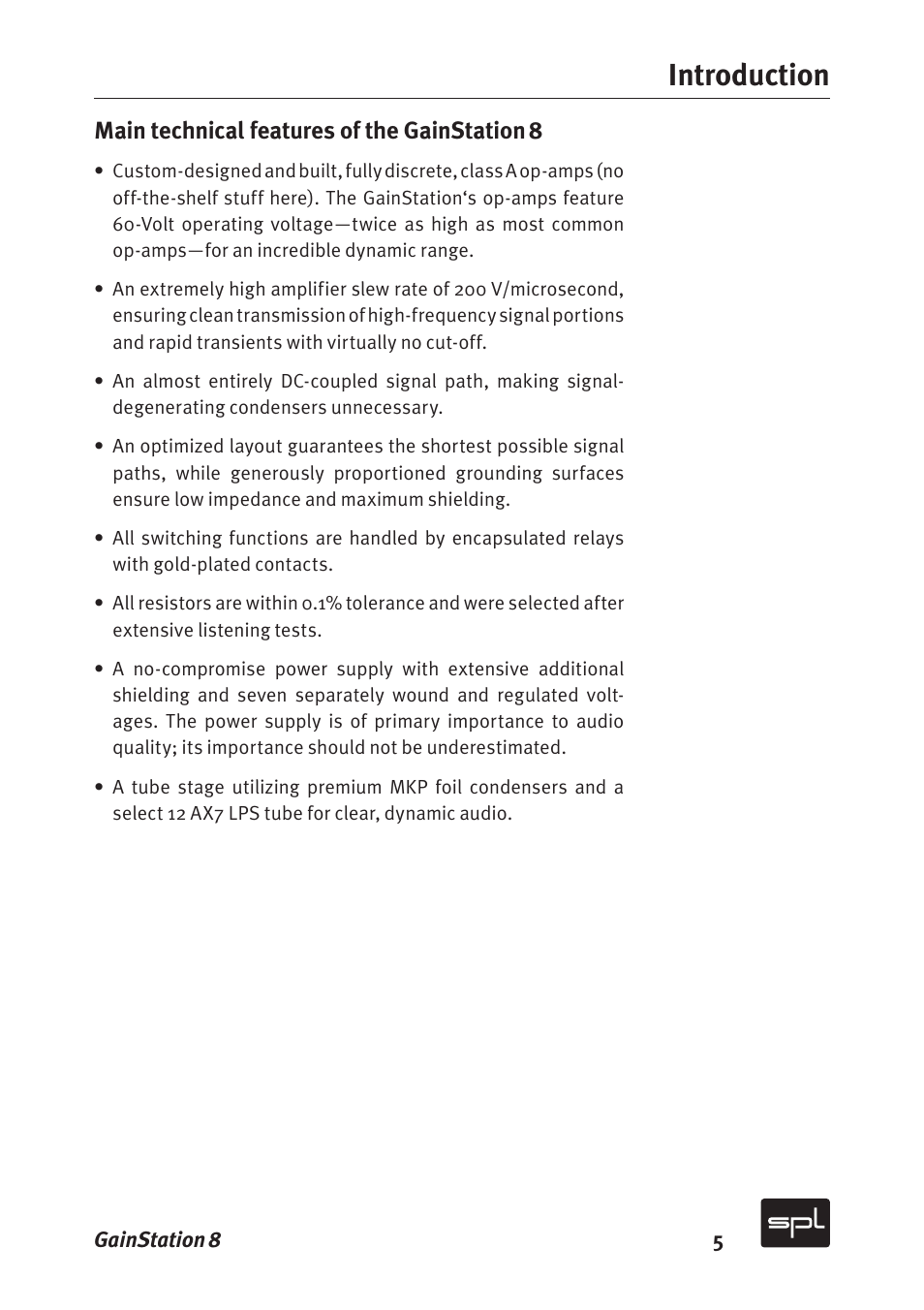 Introduction | Sound Performance Lab Gain Station 8 2383 User Manual | Page 5 / 30