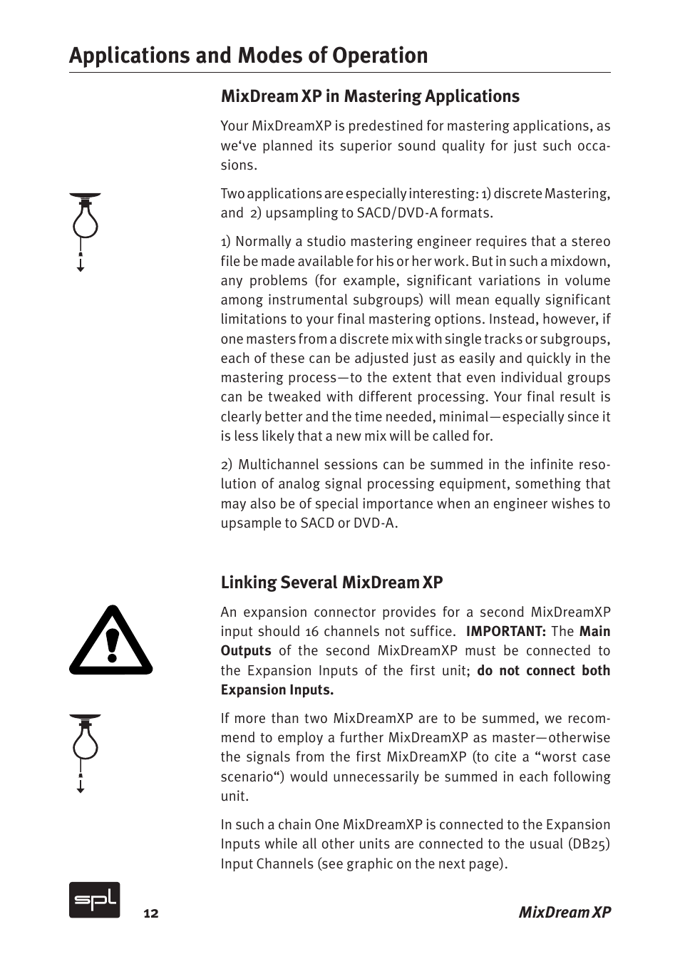 Applications and modes of operation | Sound Performance Lab MixDreamXP Model 2591 User Manual | Page 12 / 18