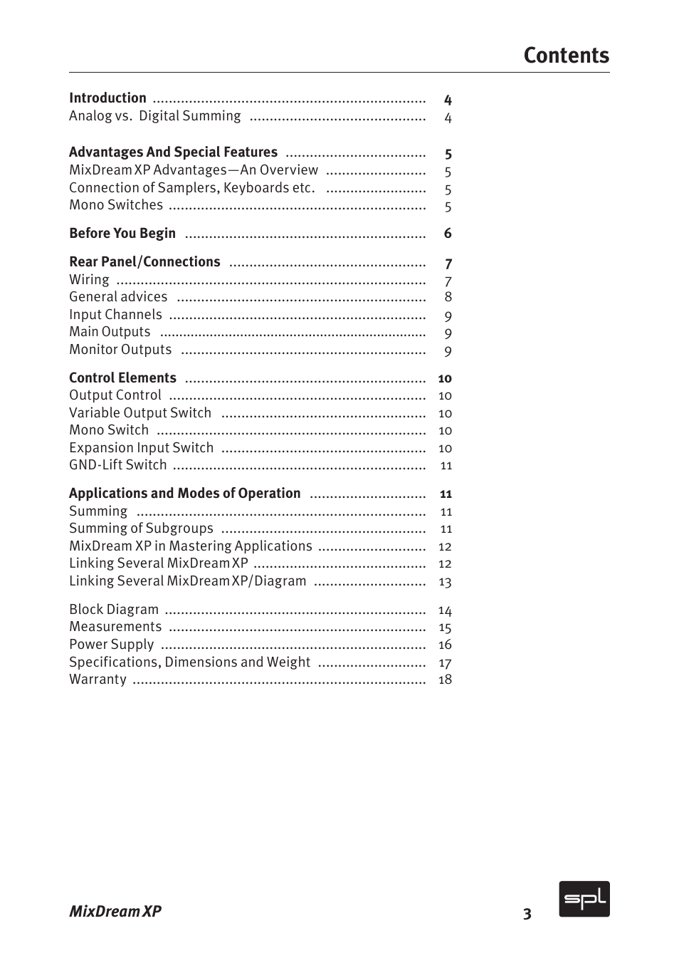 Sound Performance Lab MixDreamXP Model 2591 User Manual | Page 3 / 18