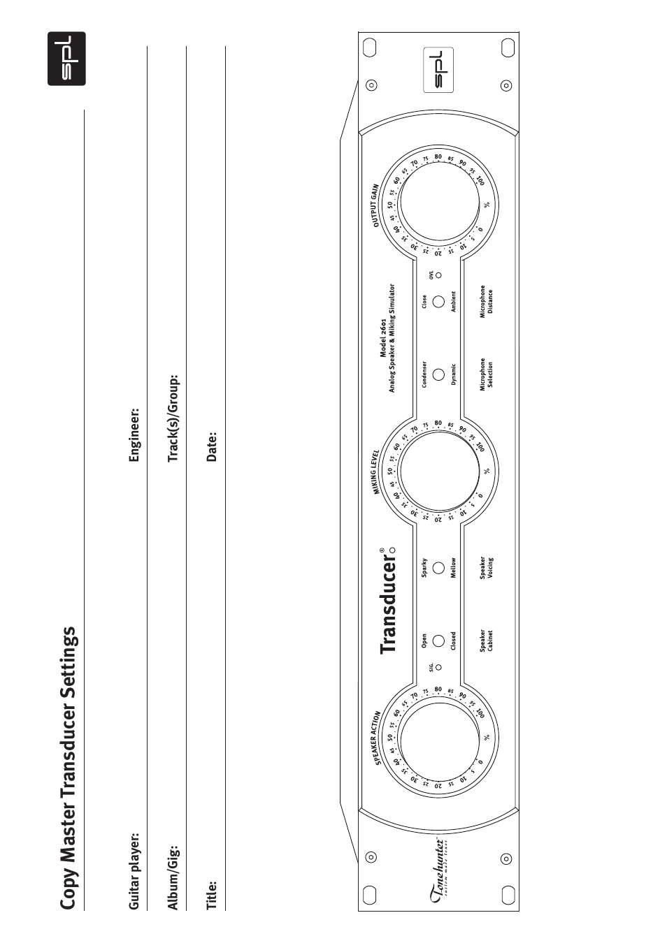 Copy master t ransducer s ettings | Sound Performance Lab Model 2601 User Manual | Page 27 / 28