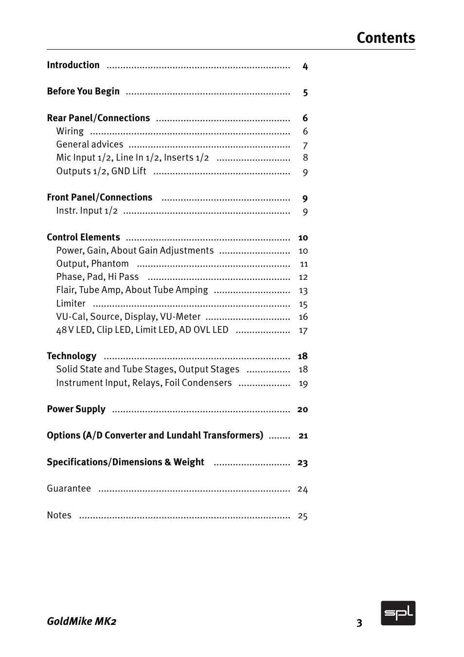 Sound Performance Lab GOLDMIKE MK2 2485 User Manual | Page 3 / 26