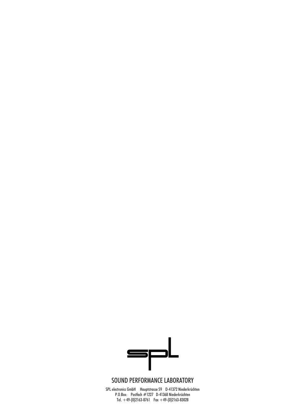 Sound performance laboratory | Sound Performance Lab Parametric Equalizer User Manual | Page 27 / 27