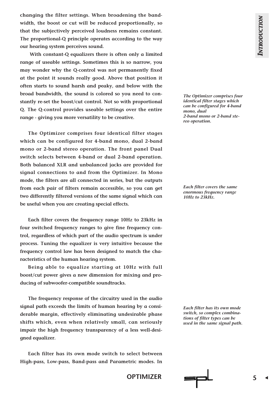 5optimizer | Sound Performance Lab Parametric Equalizer User Manual | Page 5 / 27