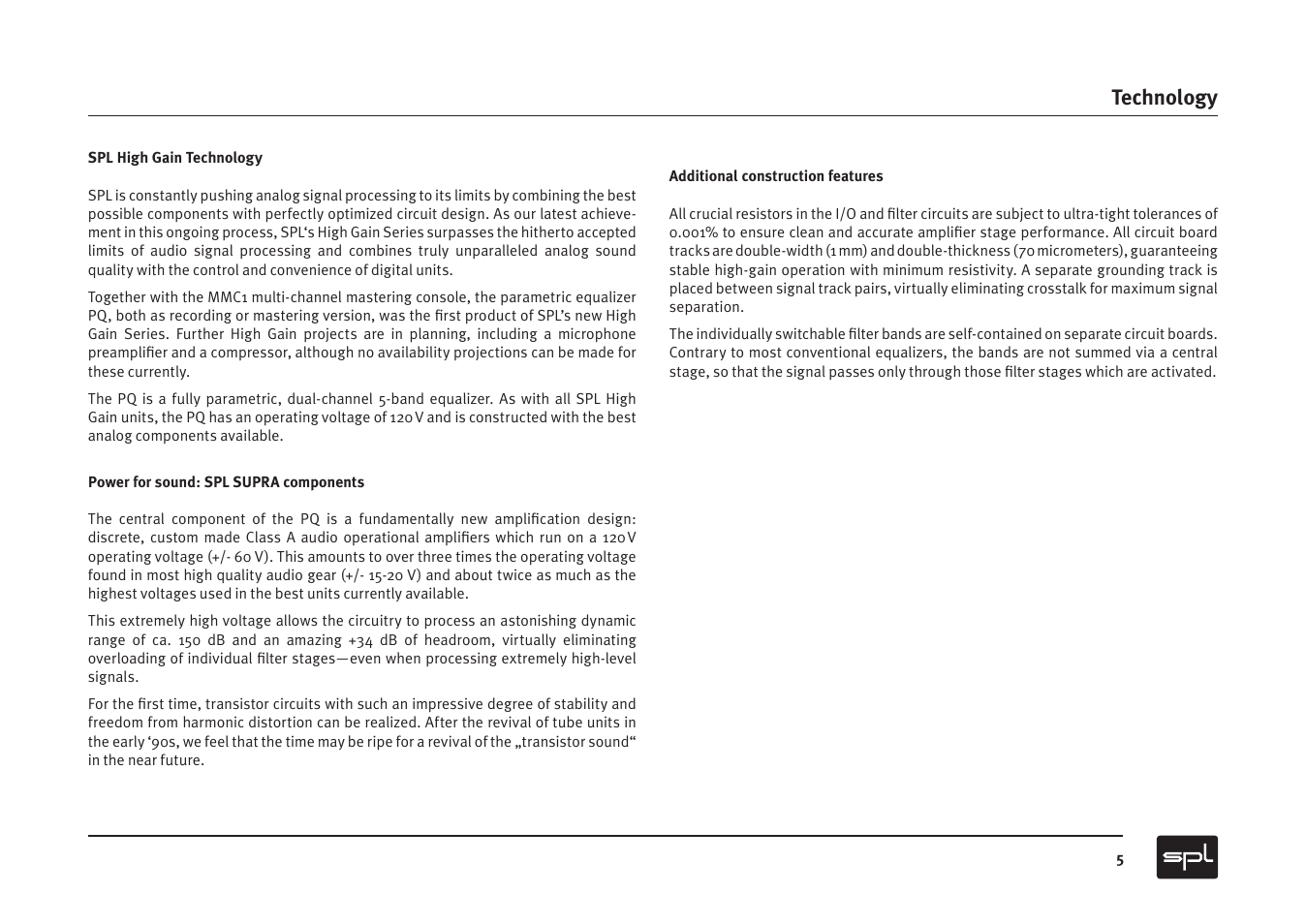 Technology | Sound Performance Lab PQ Recording Equalizer User Manual | Page 5 / 10