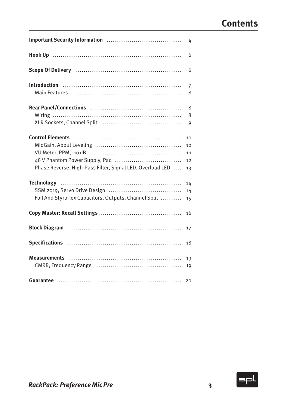 Sound Performance Lab 2711 User Manual | Page 3 / 20