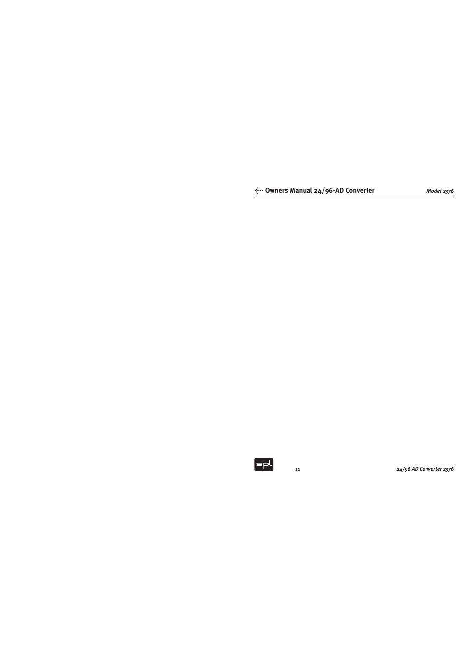 Sound Performance Lab 2376 User Manual | Page 12 / 12
