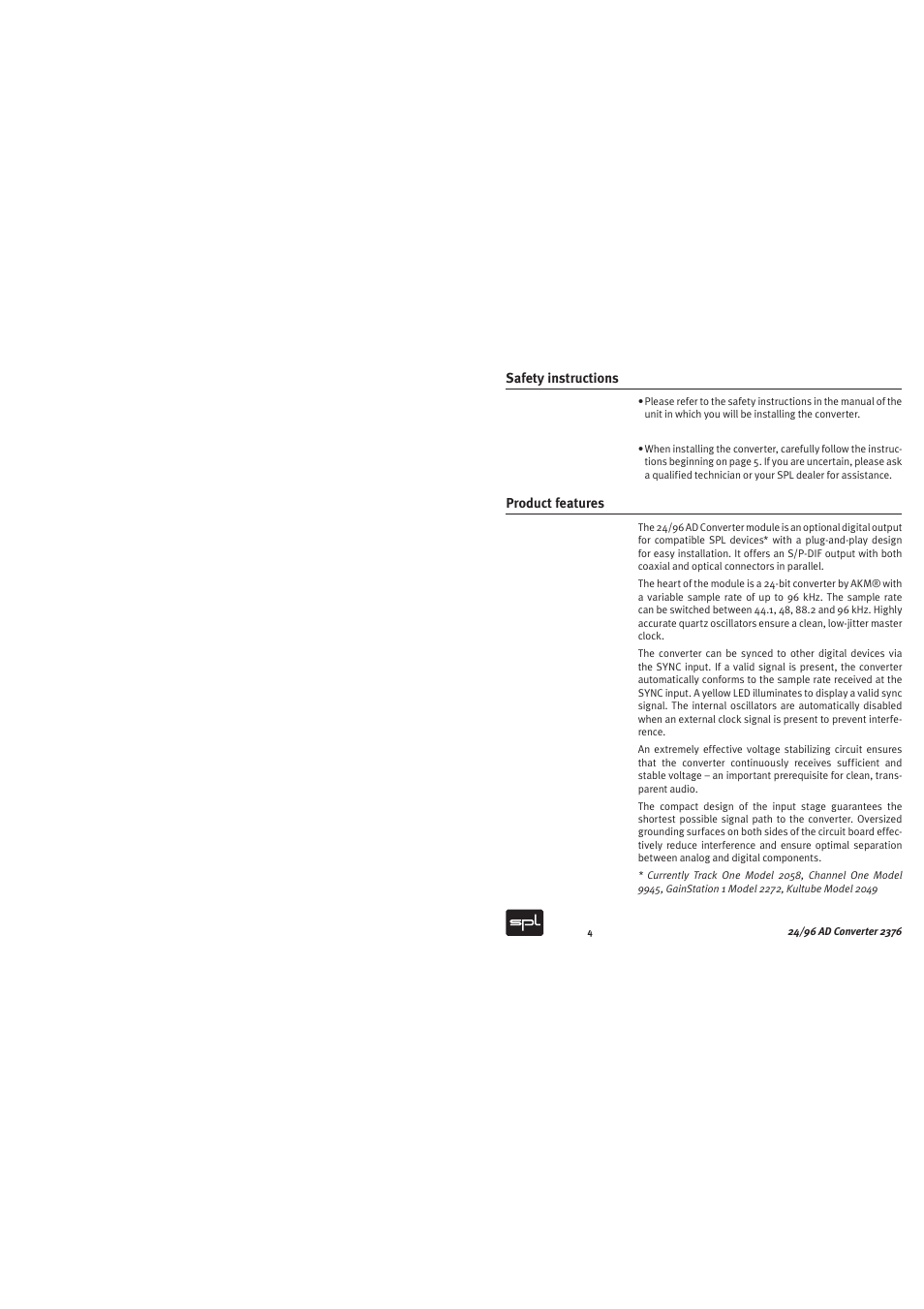 Sound Performance Lab 2376 User Manual | Page 4 / 12