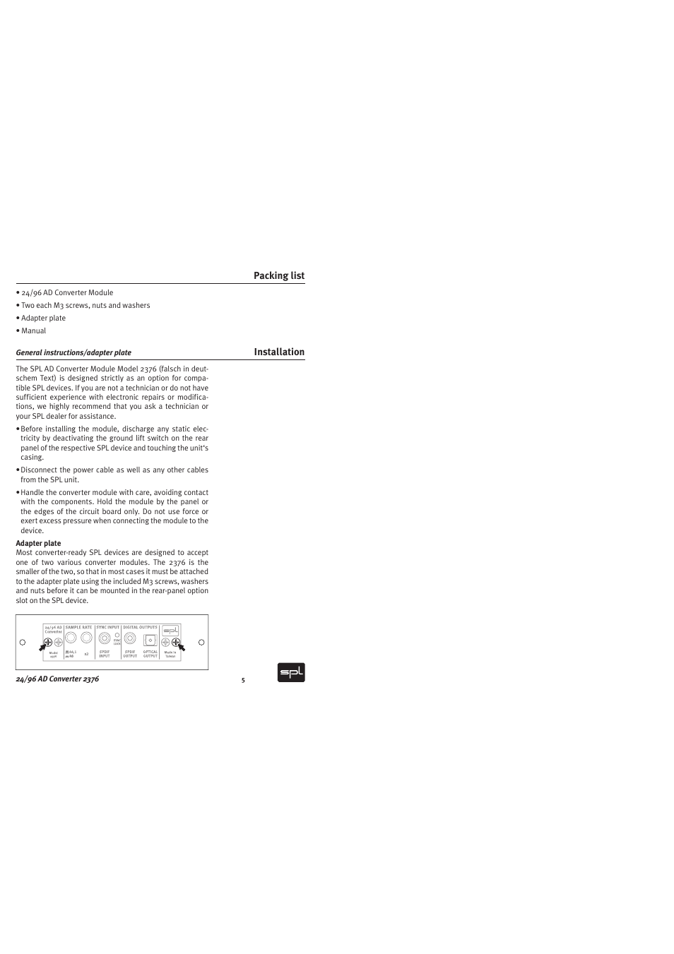 Sound Performance Lab 2376 User Manual | Page 5 / 12
