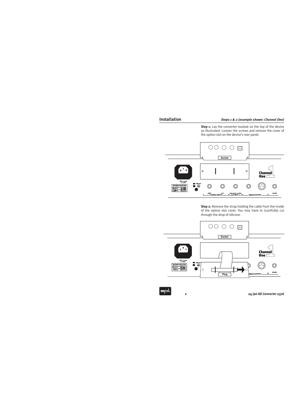Installation | Sound Performance Lab 2376 User Manual | Page 6 / 12